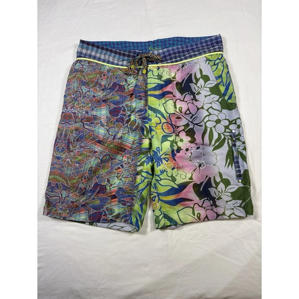 robert graham board shorts men's 34 paisley AOP multicolor draw strings